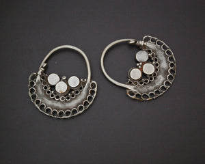 Afghani Hoop Earrings with Turquoise