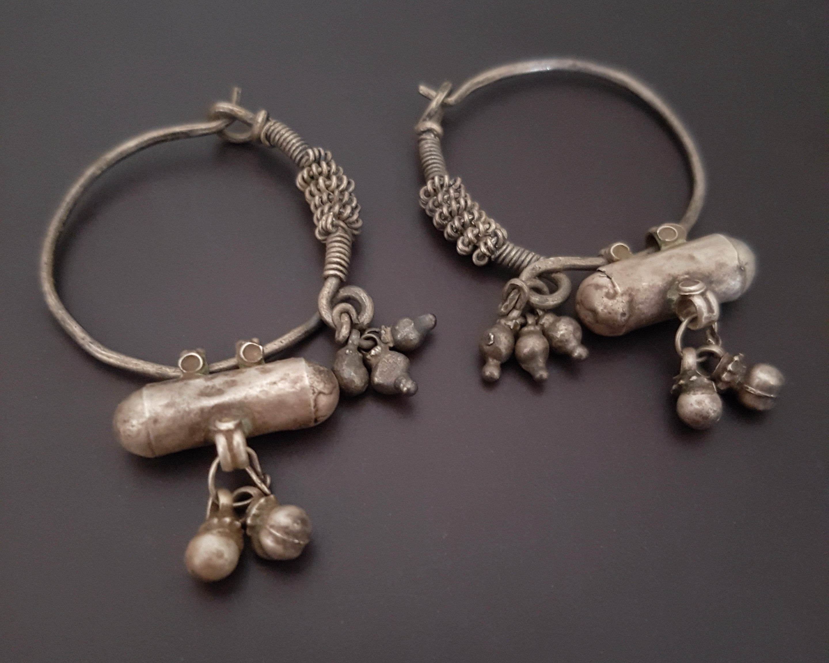 Tribal Indian Hoop Earrings with Taviz