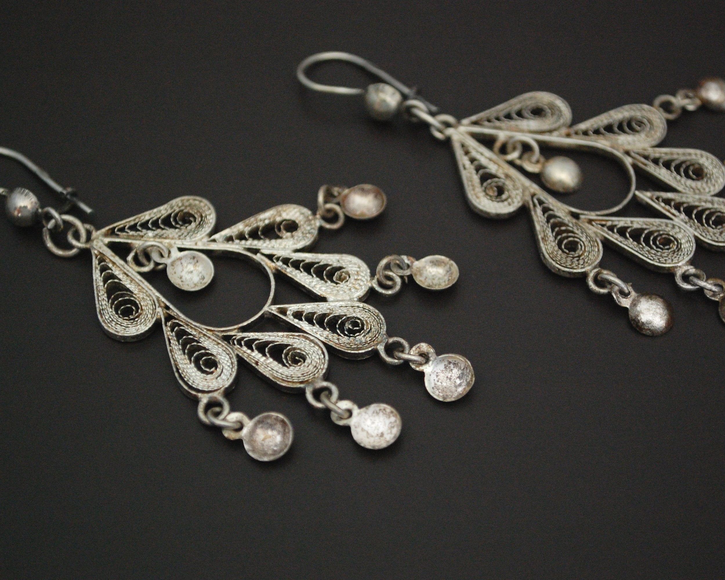 Ethnic Oriental Filigree Dangle Earrings