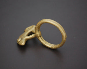 Old Lobi Chameleon Brass Ring - Size 8.75
