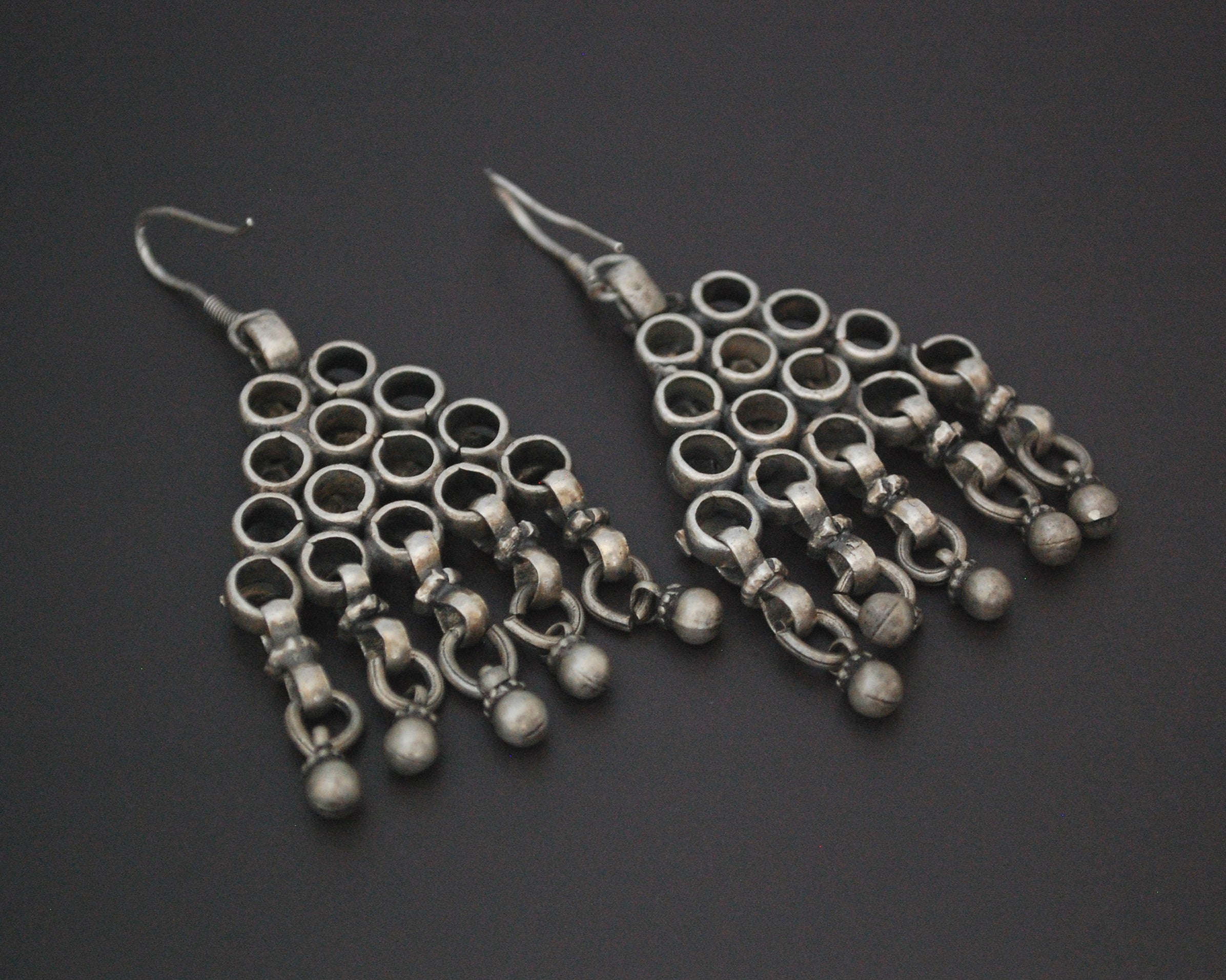 Indian Tribal Earrings with Bell Dangles