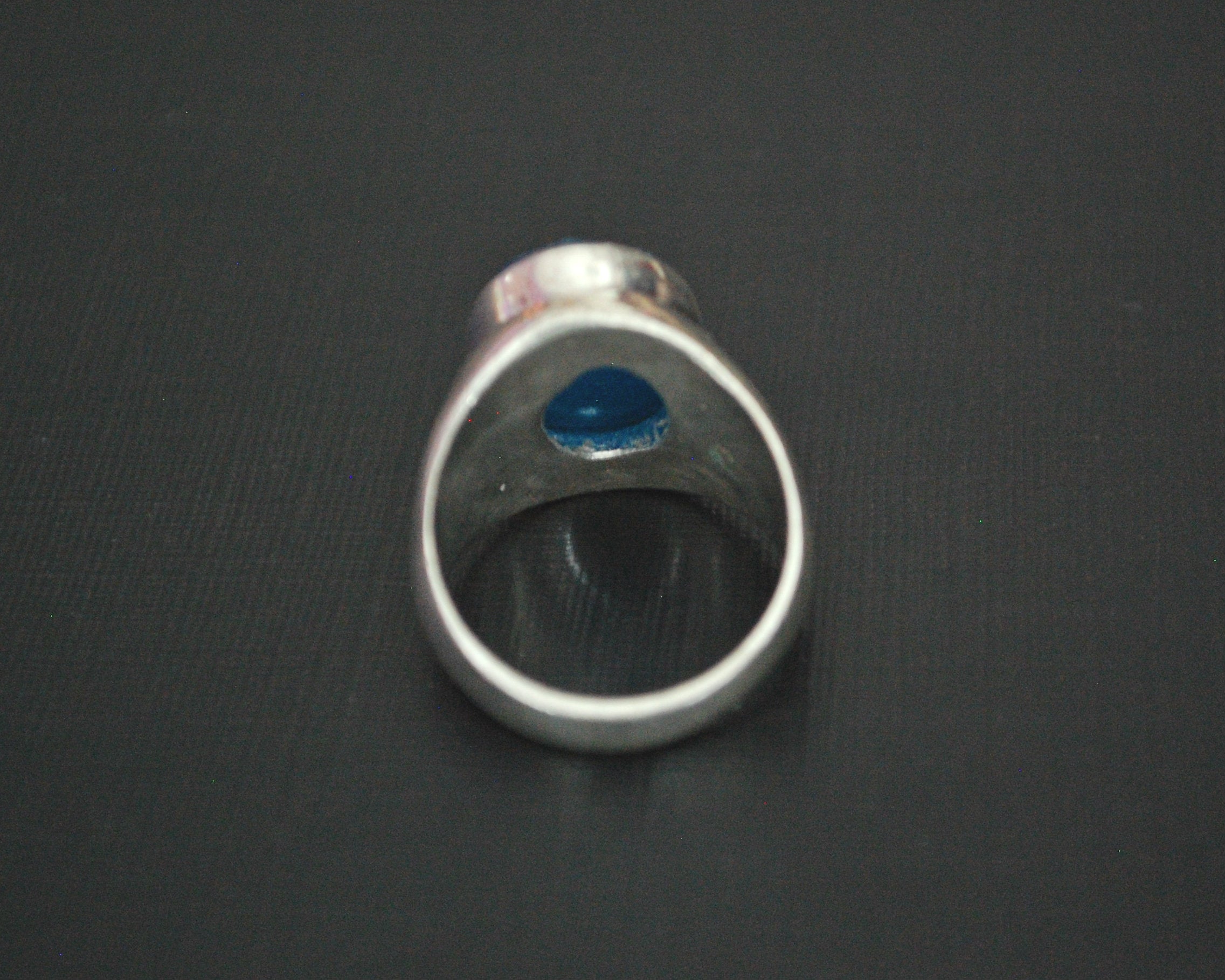 Ethnic Blue Jade Ring - Size 7.5