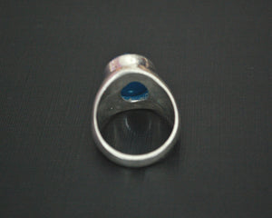 Ethnic Blue Jade Ring - Size 7.5