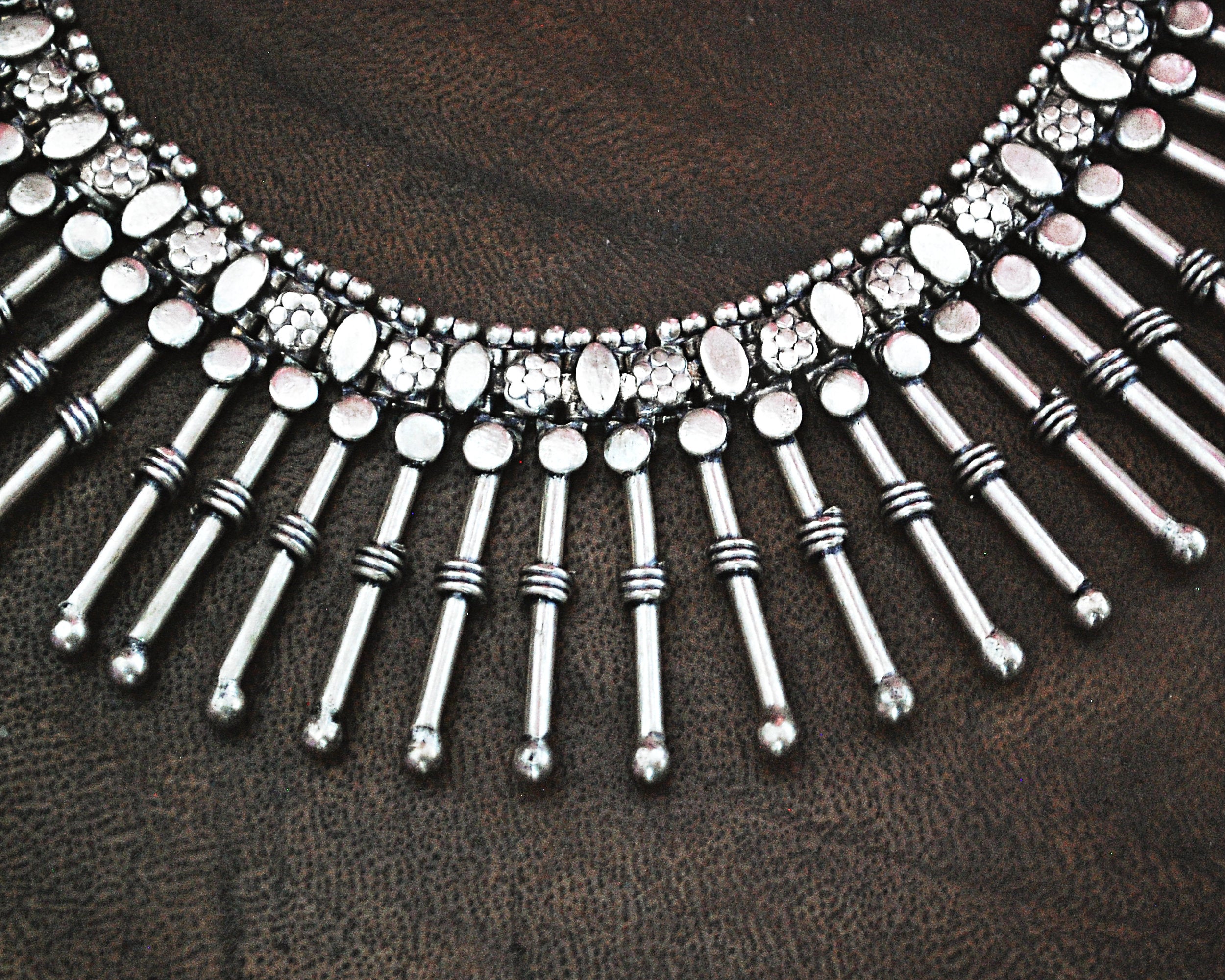 Rajasthani Silver Spike Necklace