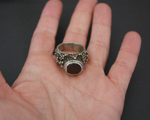 Antique Yemeni Bedouin Ring with Arabic Inscriptions - Size 7.5