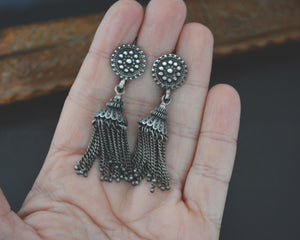 Silver Jhumka Earrings from India