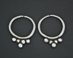 Afghani Hoop Earrings with Ball Decoration - MEDIUM
