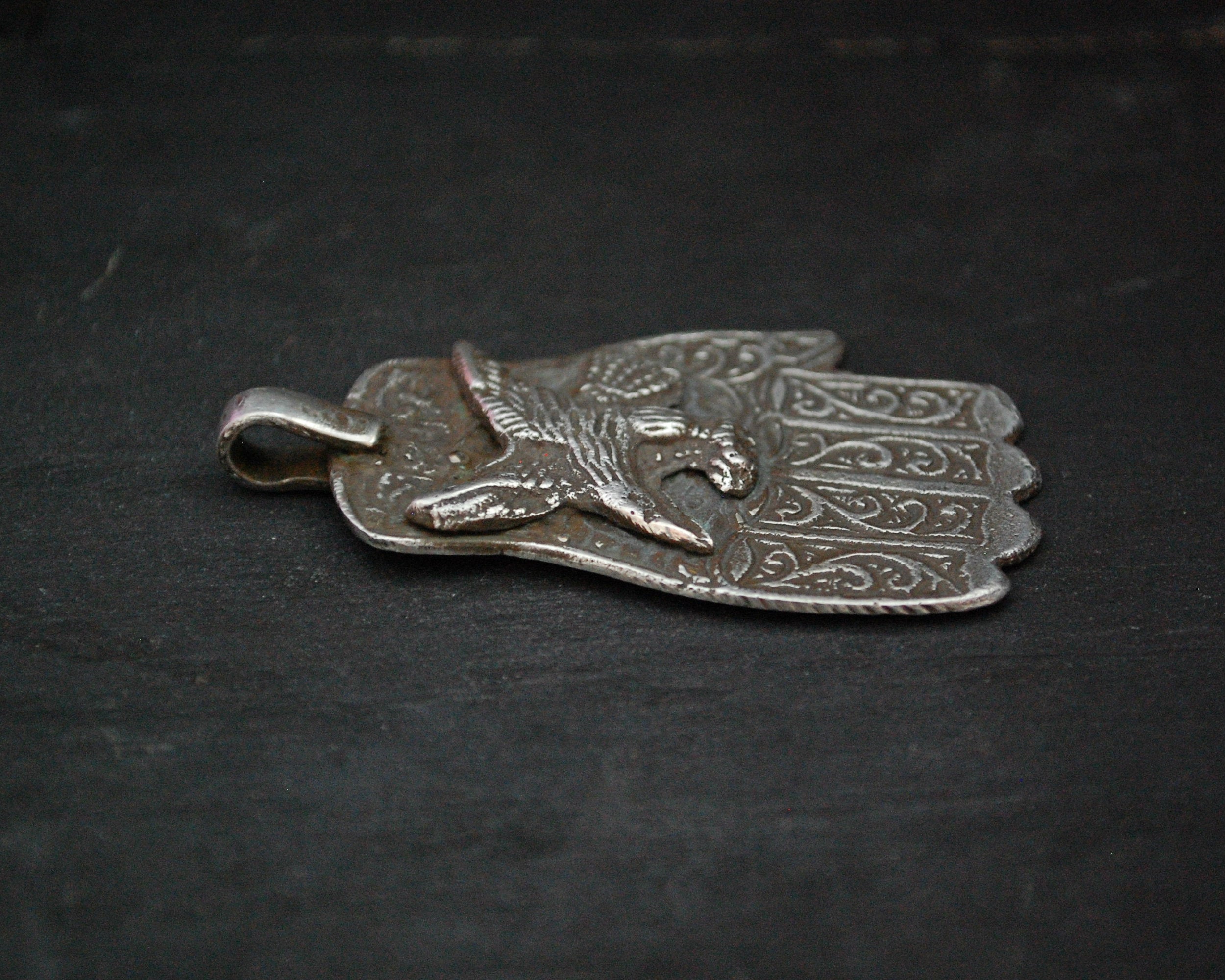 Old Berber Eagle Hamsa Pendant