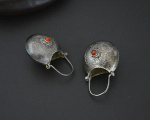 Reserved for A. - Nepali Coral Lotus Basket Earrings