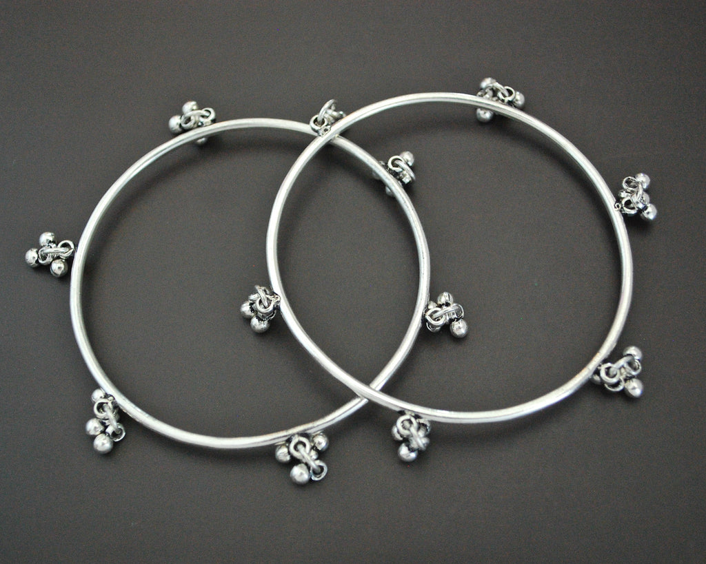 Rajasthani Silver Bangle Bracelet with Bells