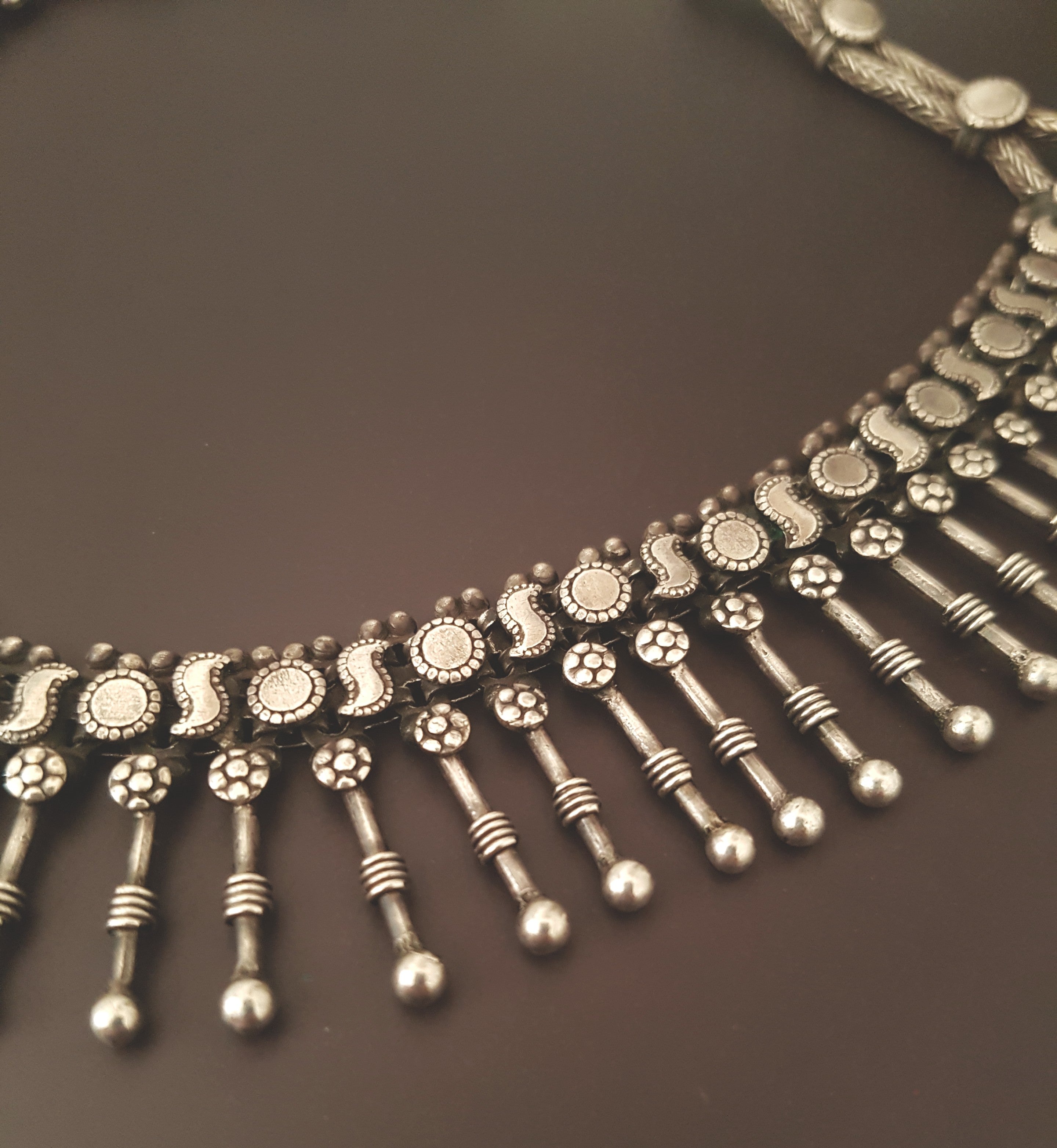 Indian Silver Choker Necklace