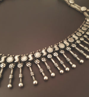 Indian Silver Choker Necklace