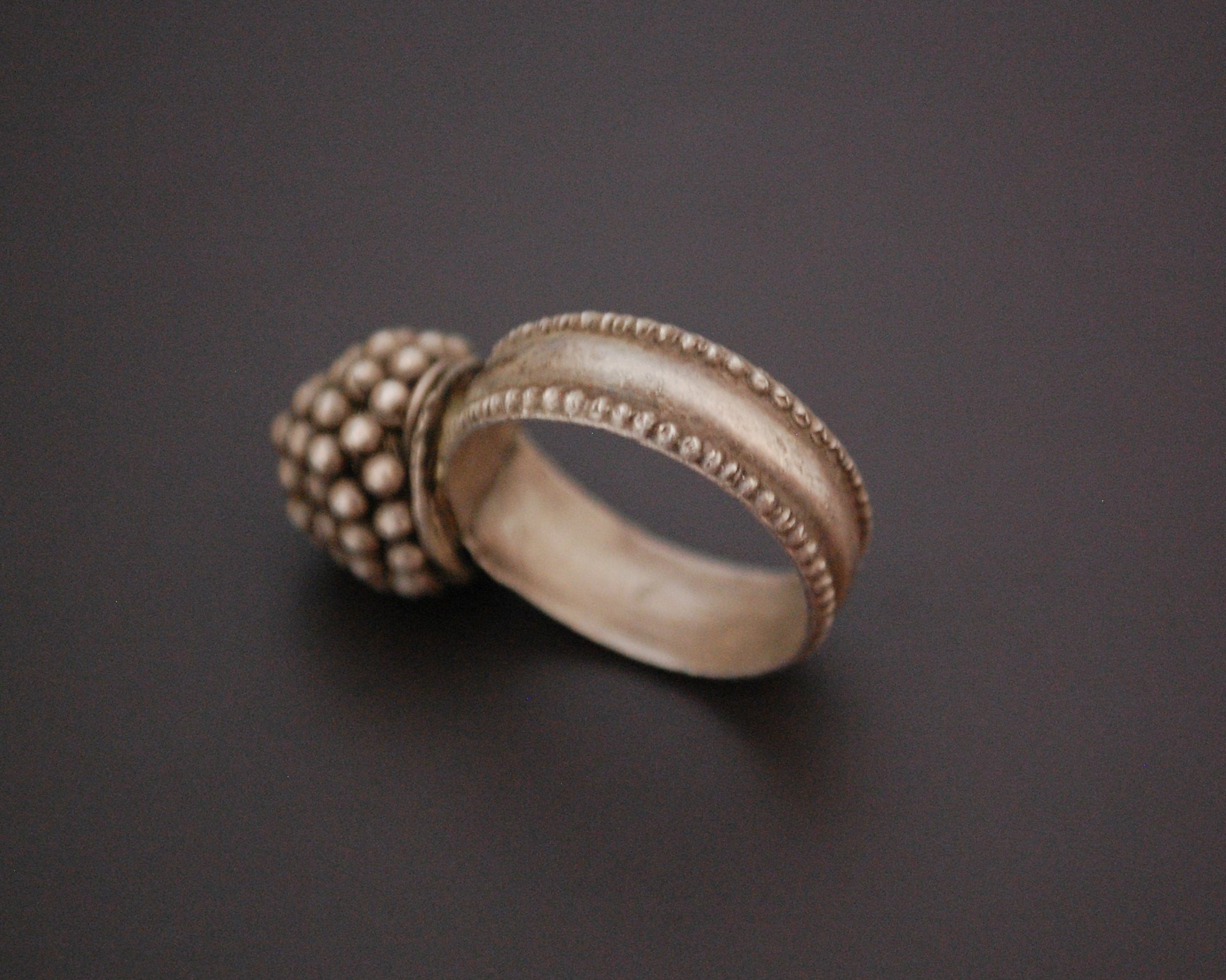 Tribal Rajasthani Silver Ring with Bells - Size 9