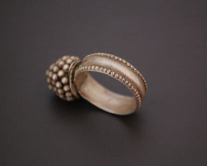 Tribal Rajasthani Silver Ring with Bells - Size 9