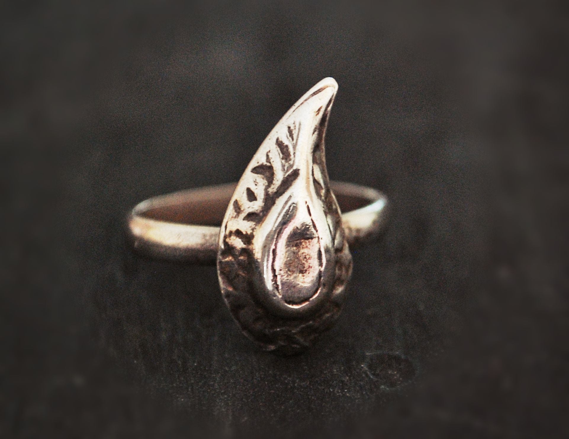 Tribal Afghani Silver Ring - Size 9.5