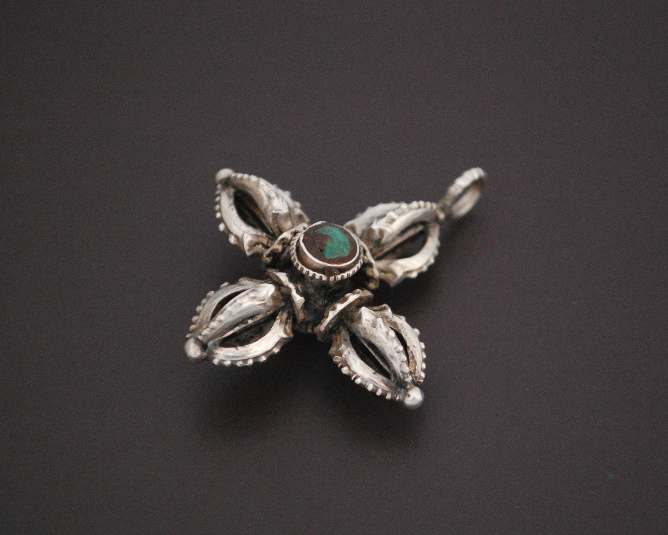 Double Dorje Pendant with Turquoise