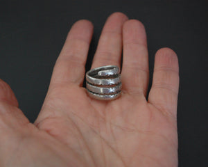 Pinky Old Tribal Coil Ring from India - Size 4.5