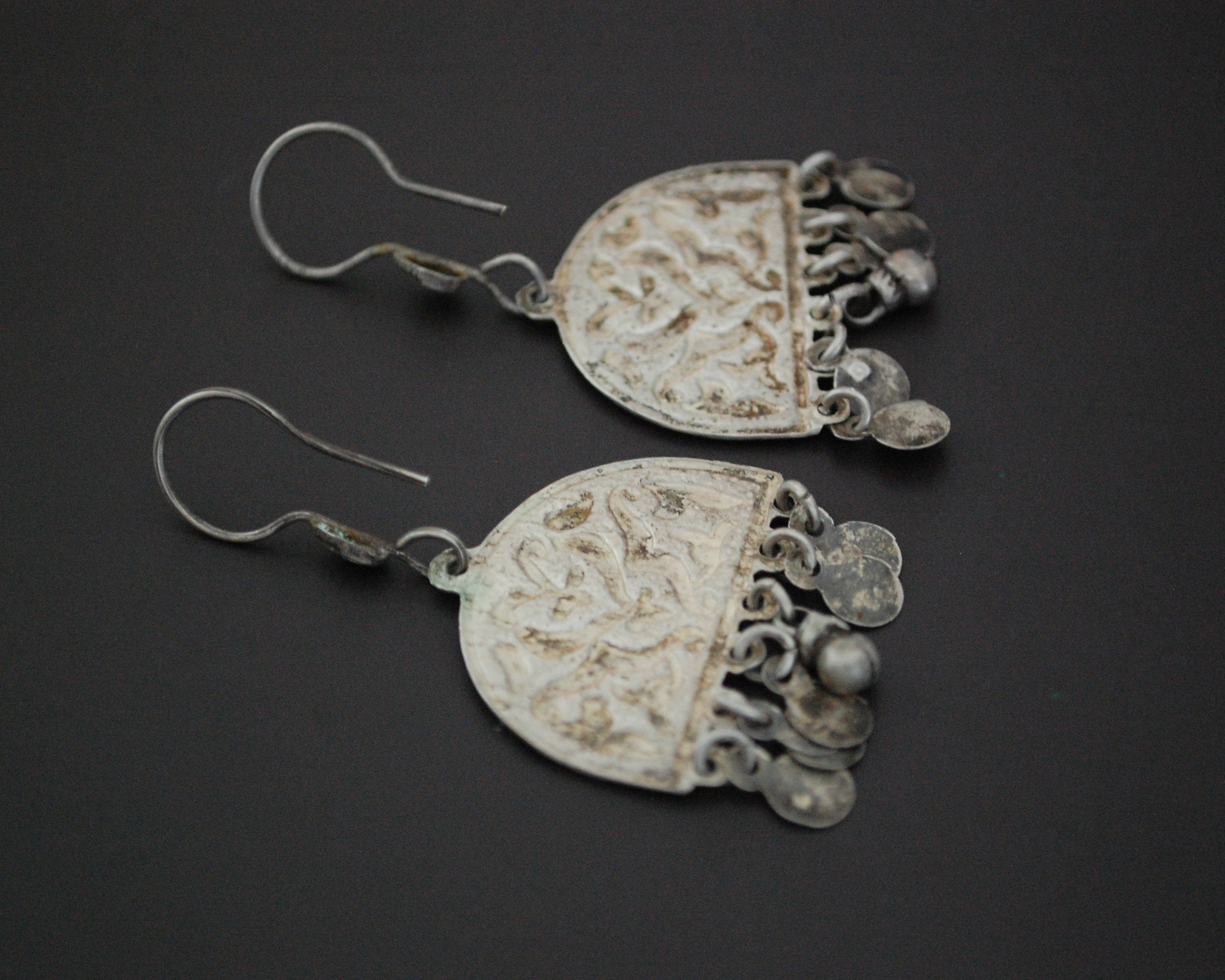 Ethnic Silver Dangle Earrings from Egypt