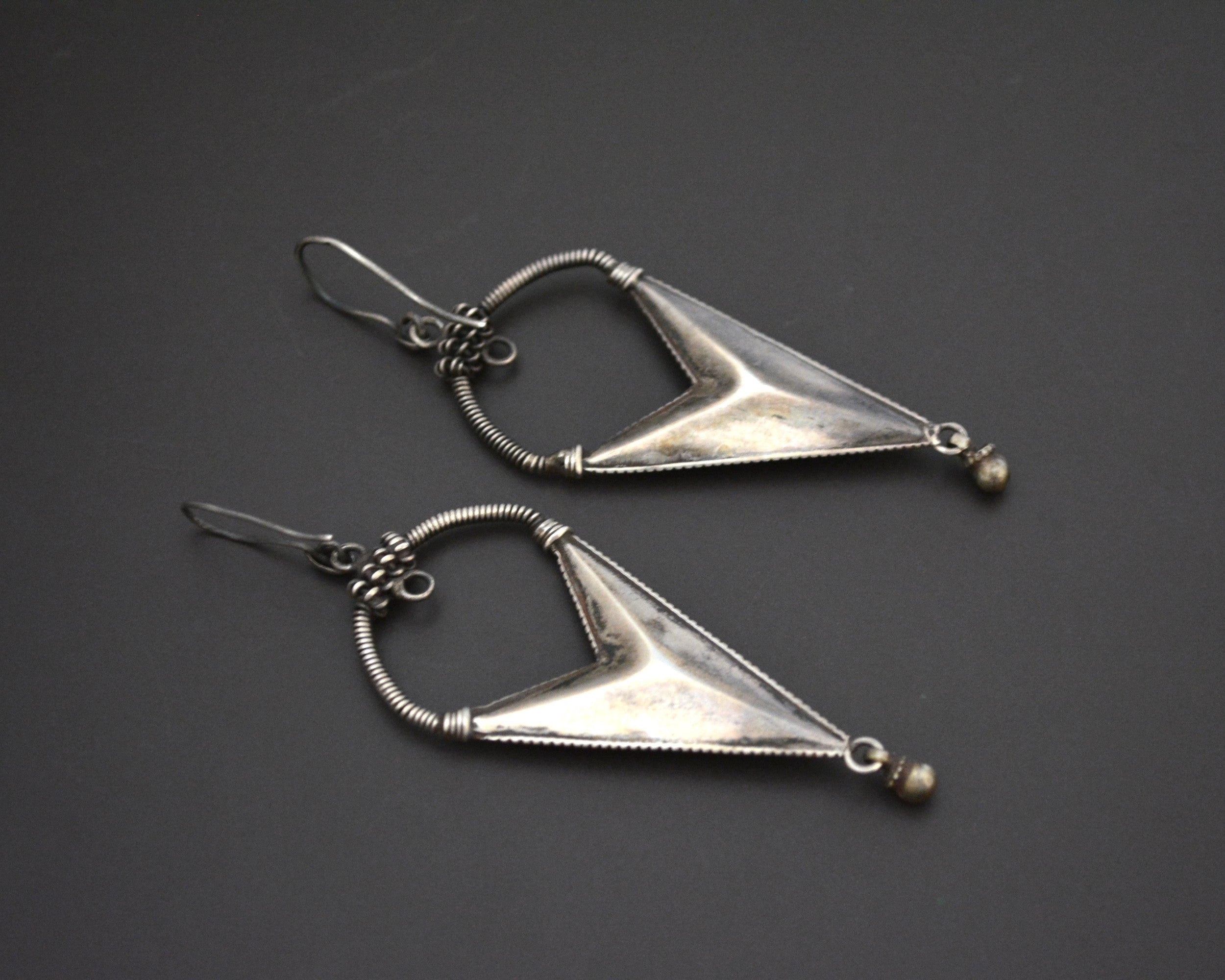 Indian Rajasthani Silver Dangle Earrings