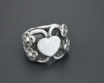 Old Rajasthani Heart Ring - Size 5.5