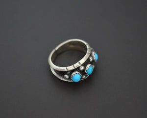 Zuni Turquoise Band Ring - Size 8 - Signed
