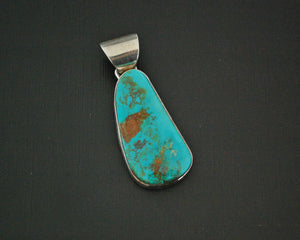 Navajo Turquoise Pendant - Signed P Sanchez