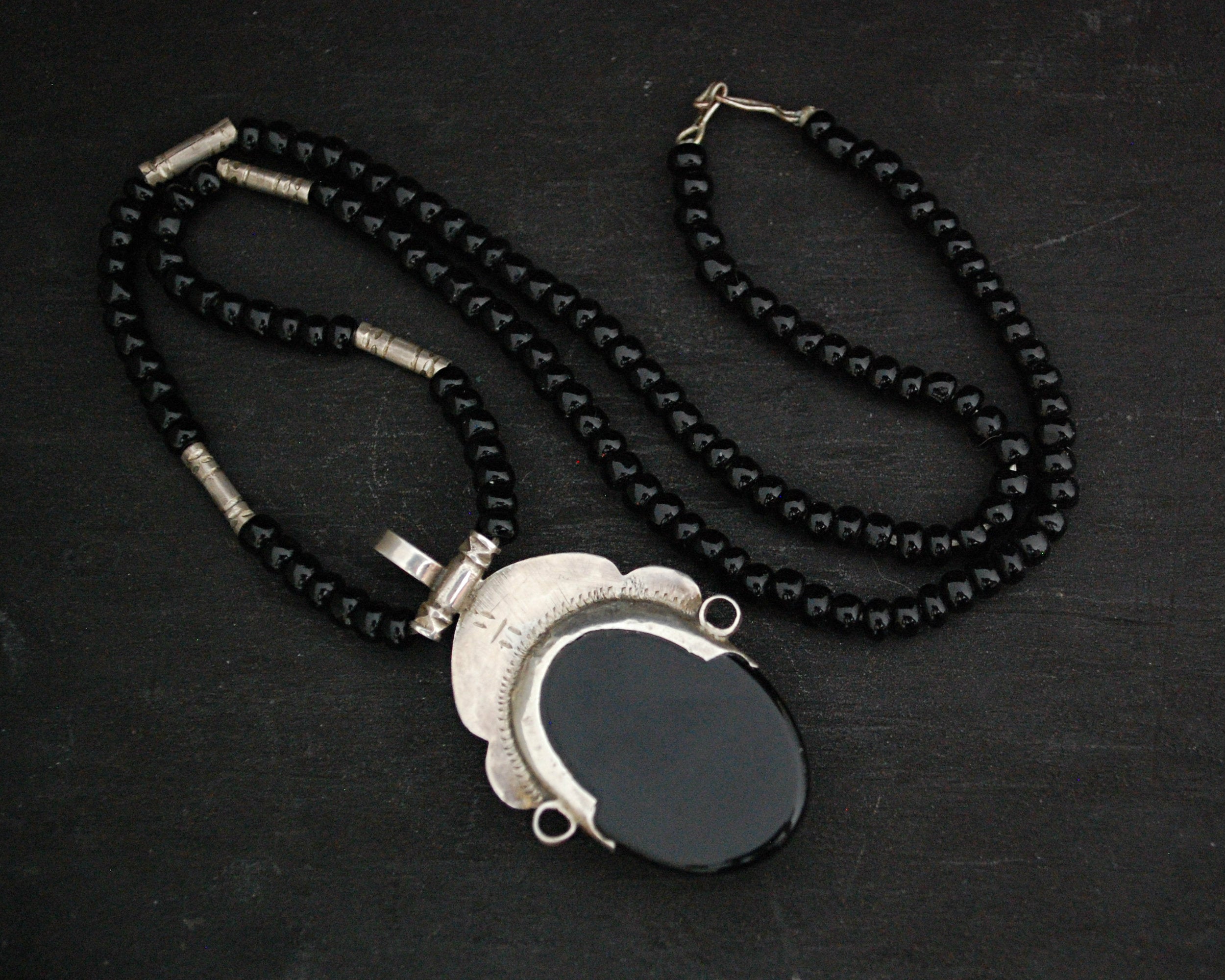 Tuareg Onyx Silver Pendant Necklace