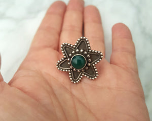 Ethnic Aventurine Ring from India - Size 6.5