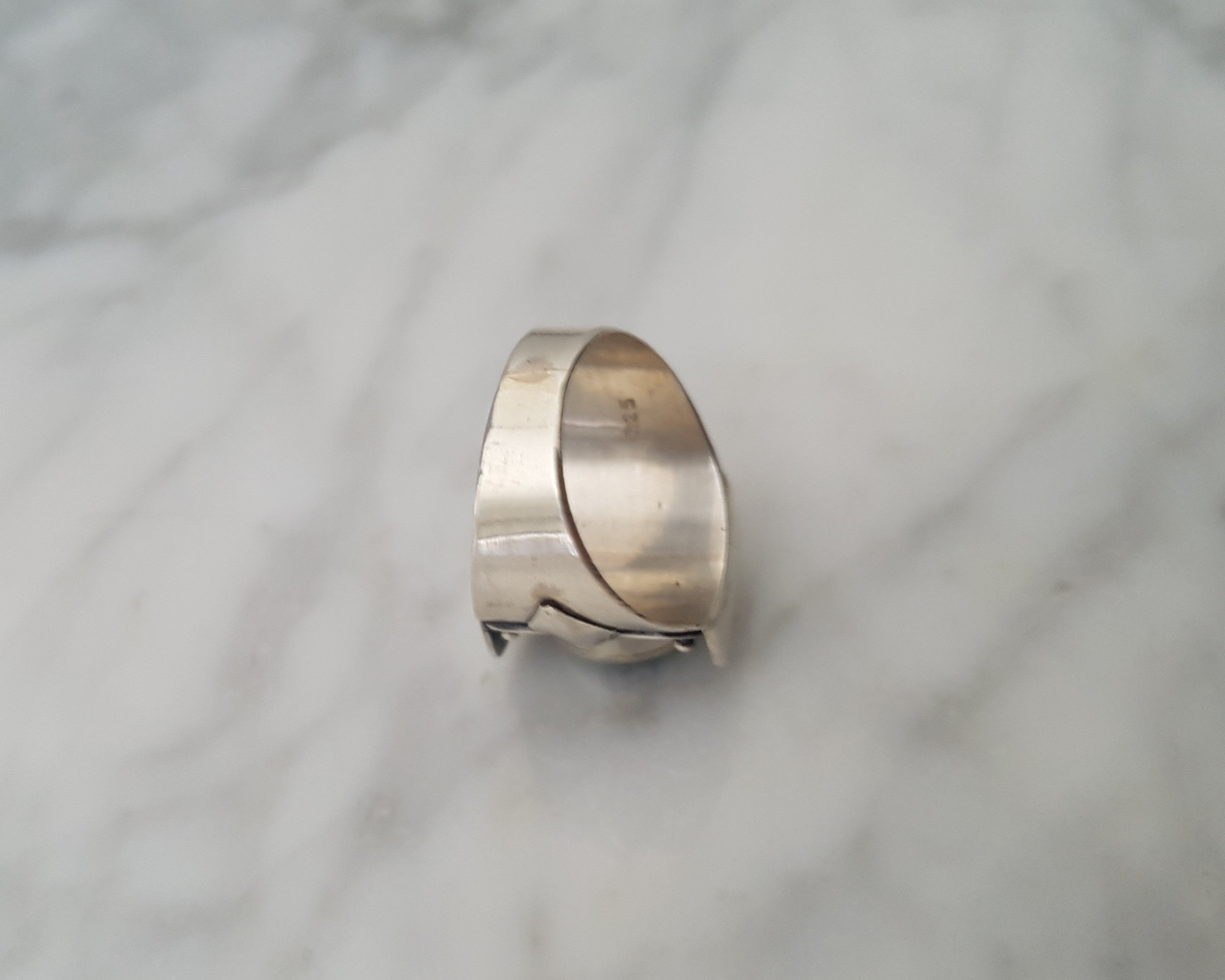 Nepali Turquoise Saddle Ring - Size 7.75 / 8