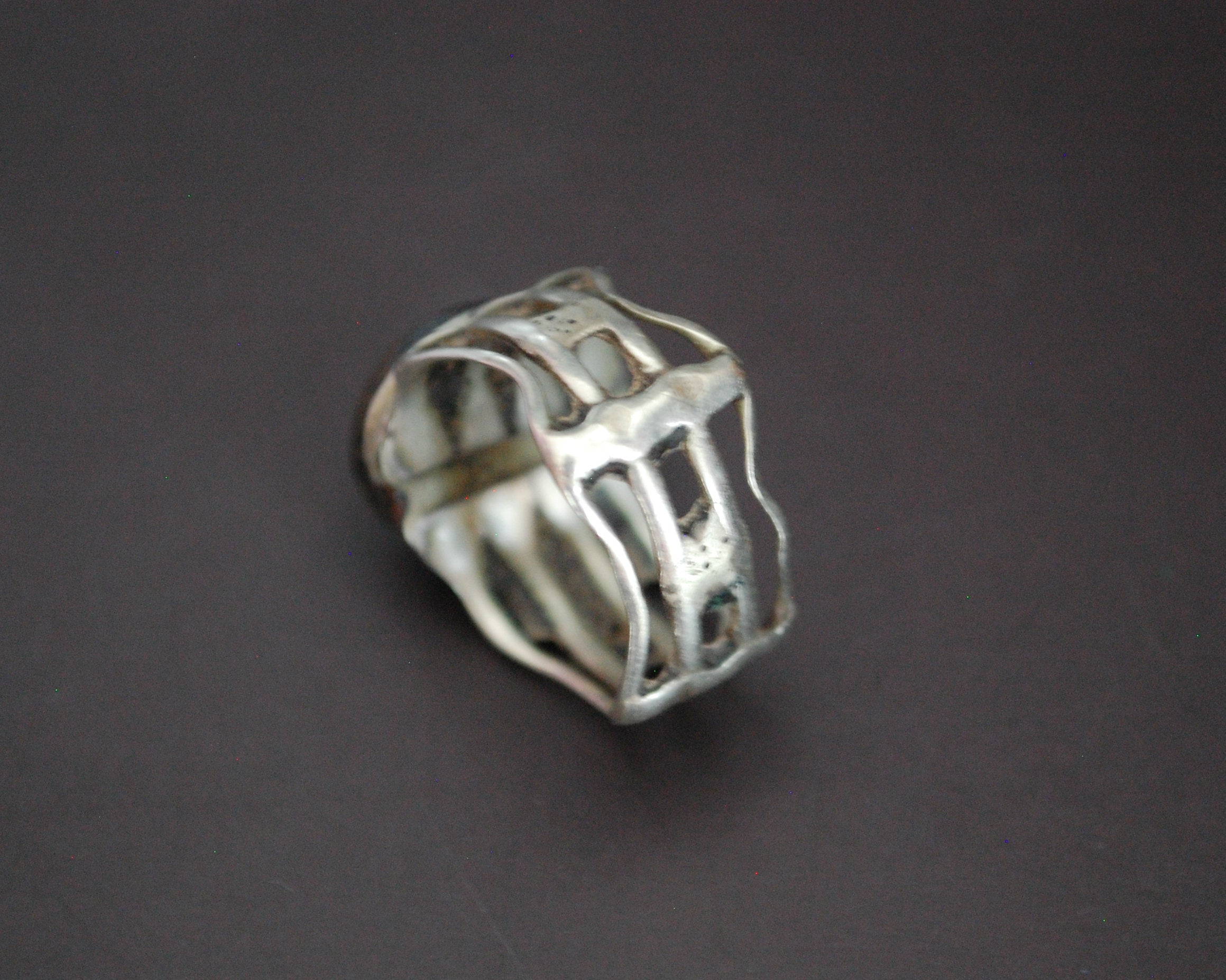 Yemeni Bedouin Black Coral Ring - Size 8