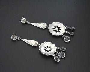 Reserved for A. - Long Ethnic Silver Earrings with Dangles