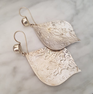 Nepali Moonstone Lotus Dangle Earrings