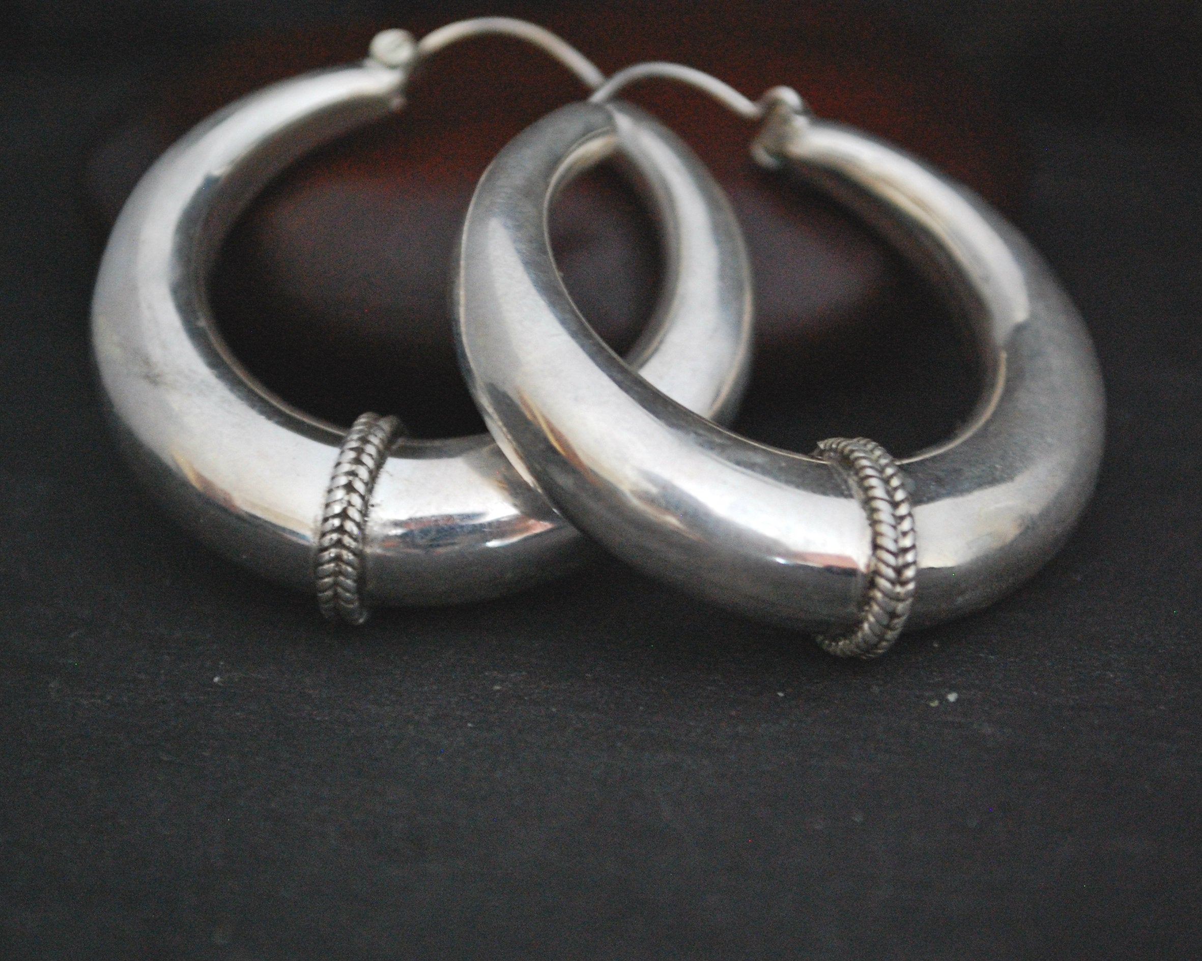 Ethnic Hoop Earrings from India - LARGE