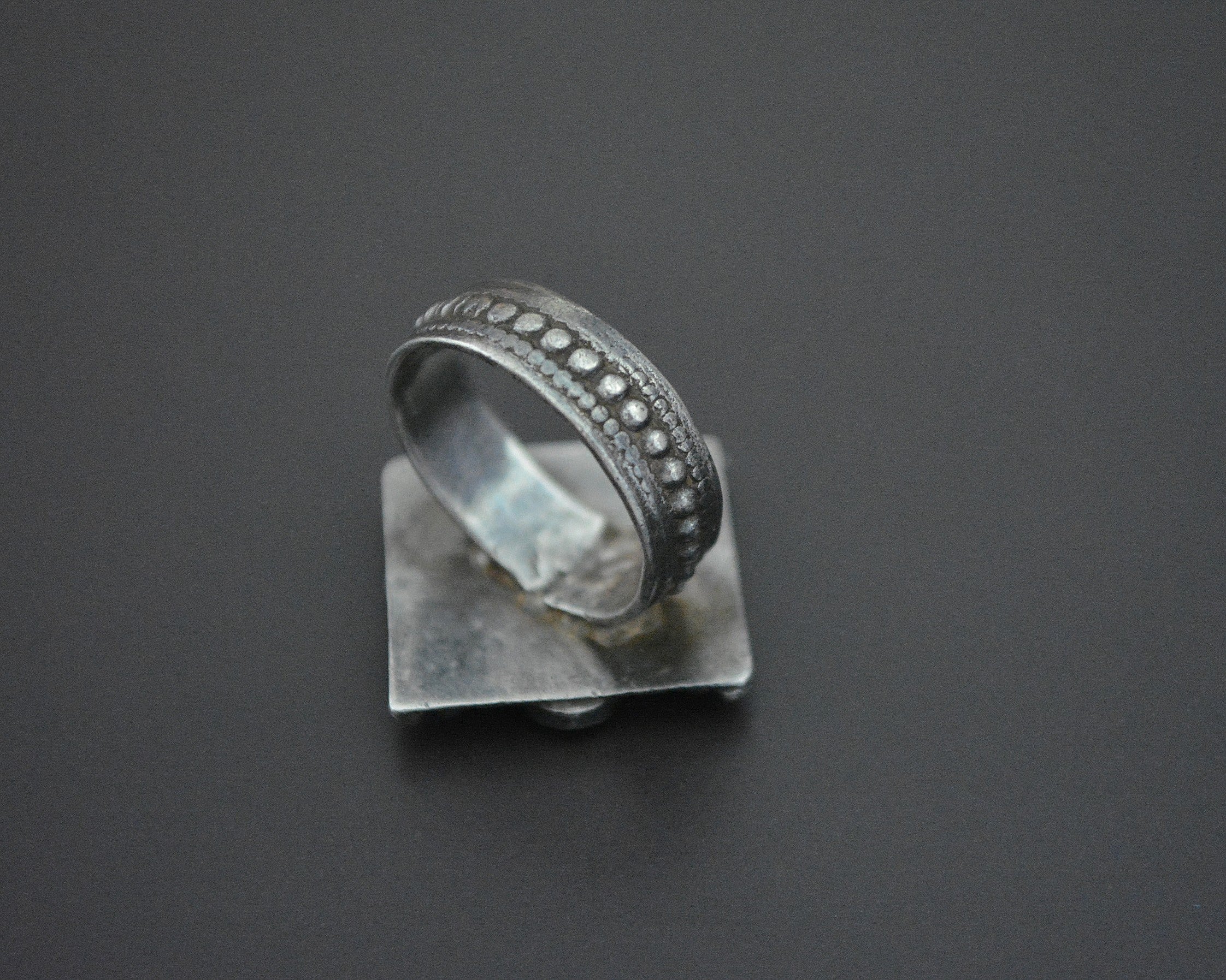 Afghani Ring with Glass Stones - Size 6.5