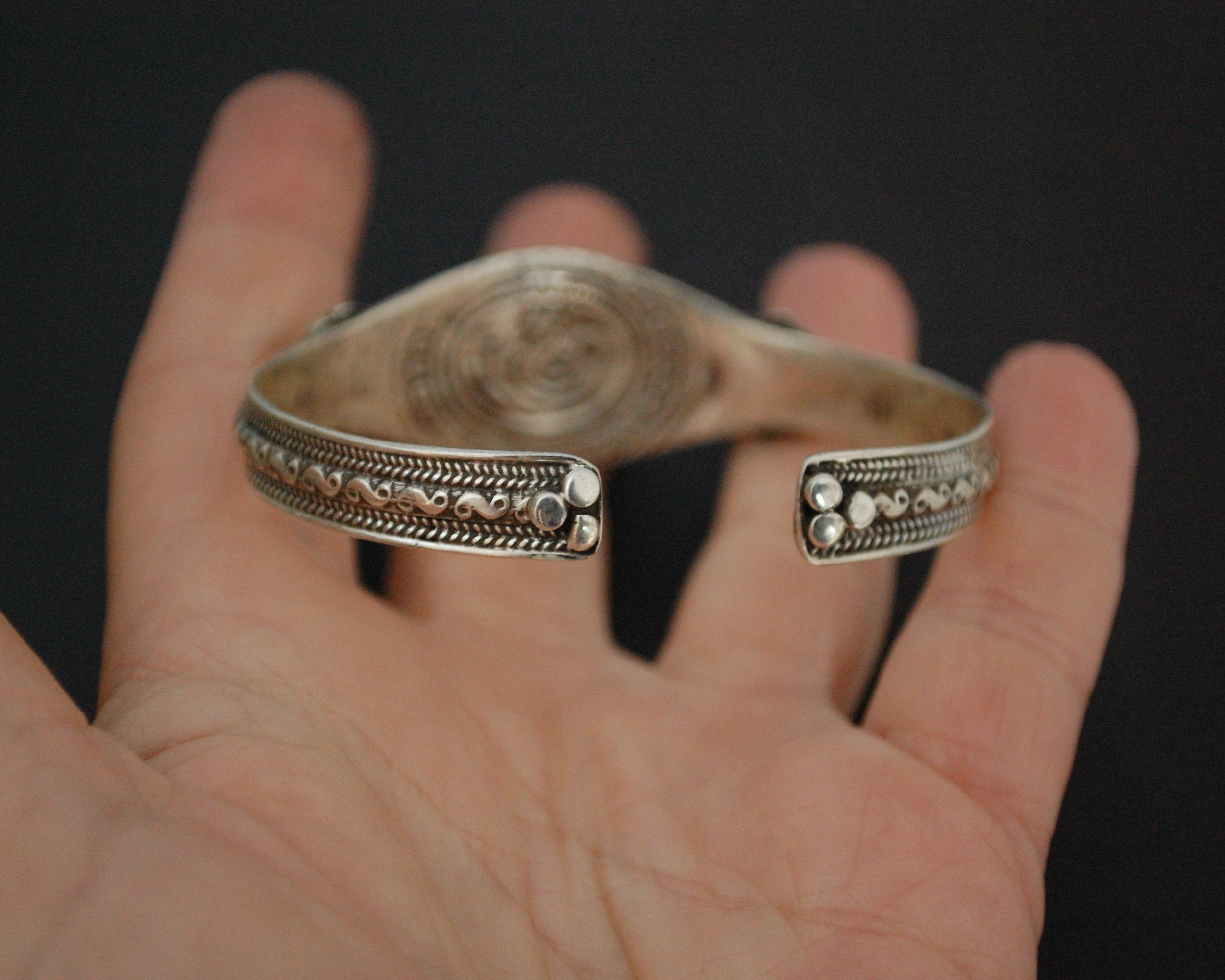 Nepali Turquoise Coral Cuff Bracelet