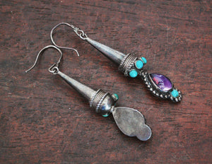 Amethyst Turquoise Earrings from India