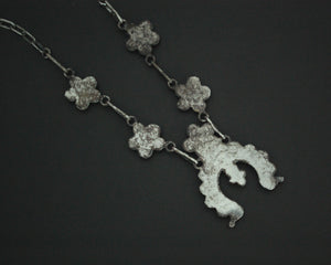 Delicate Native American Squash Blossom Link Necklace