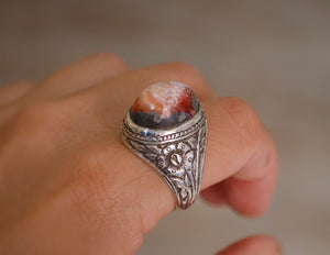 Old Afghan Agate Ring - Size 11