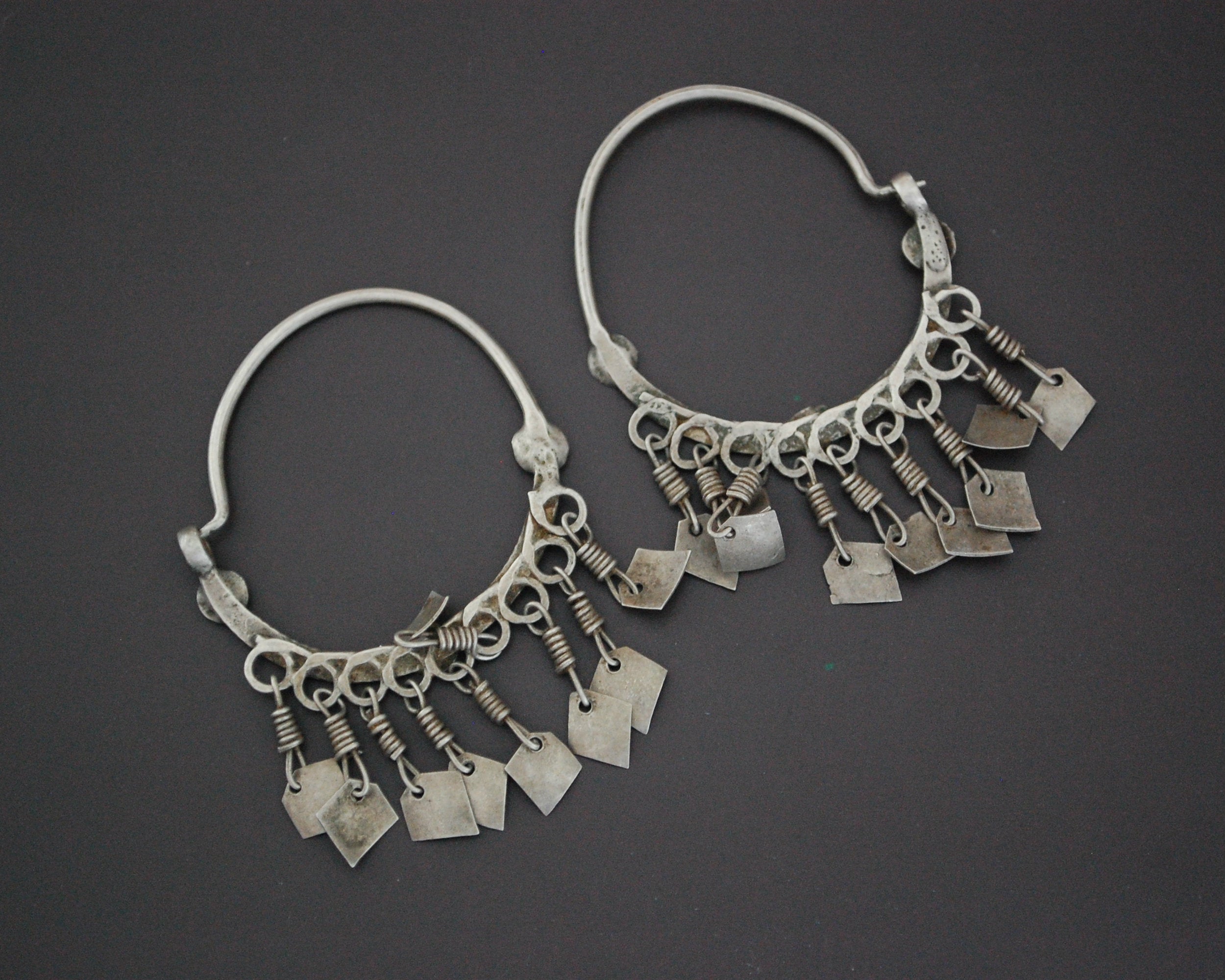 Afghani Hoop Earrings with Tassels - Lightweight