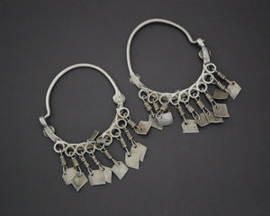 Afghani Hoop Earrings with Tassels - Lightweight