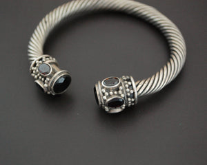 Solid Twisted Garnet Cuff Bracelet