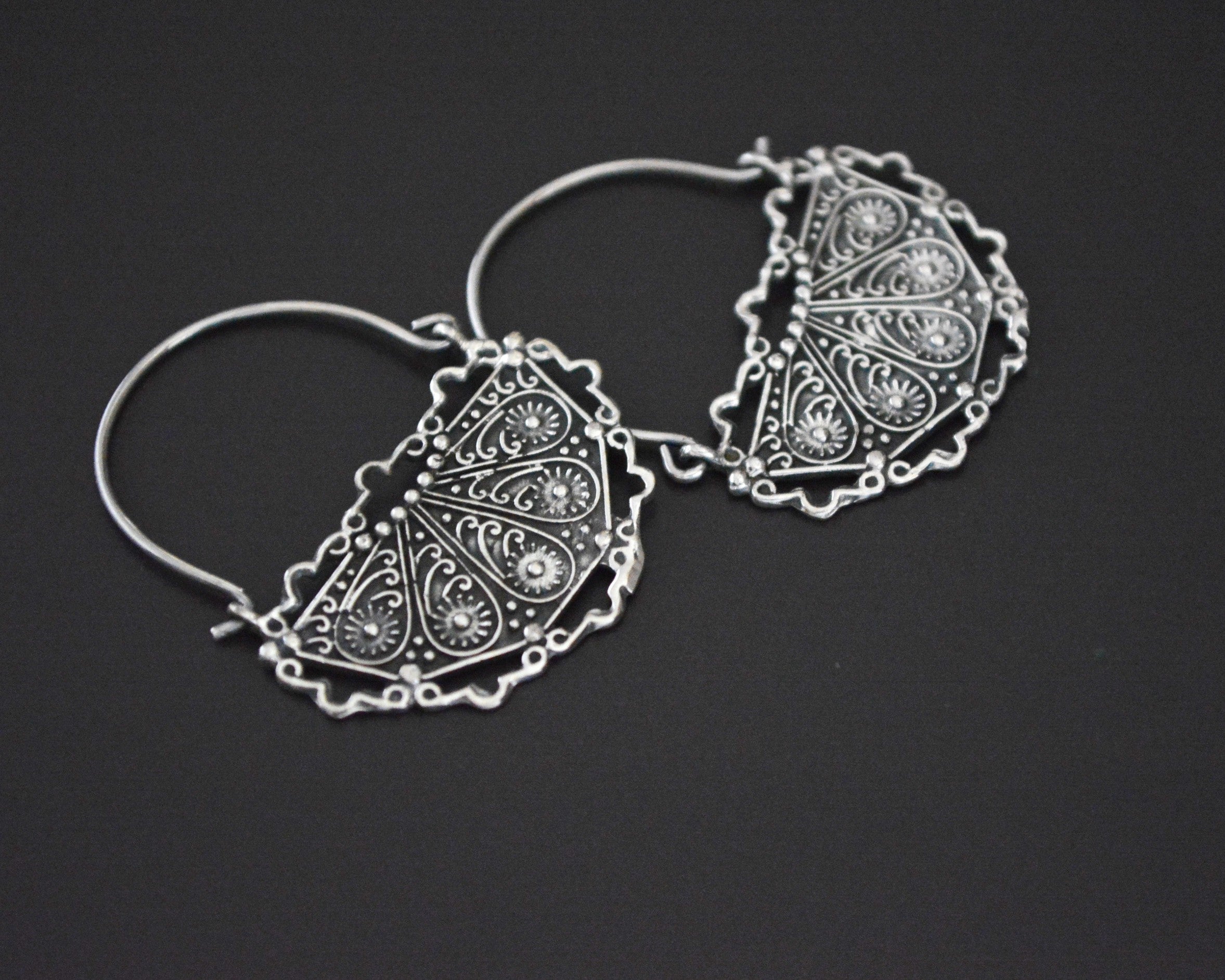 Delicate Ethnic Hoop Earrings - MEDIUM