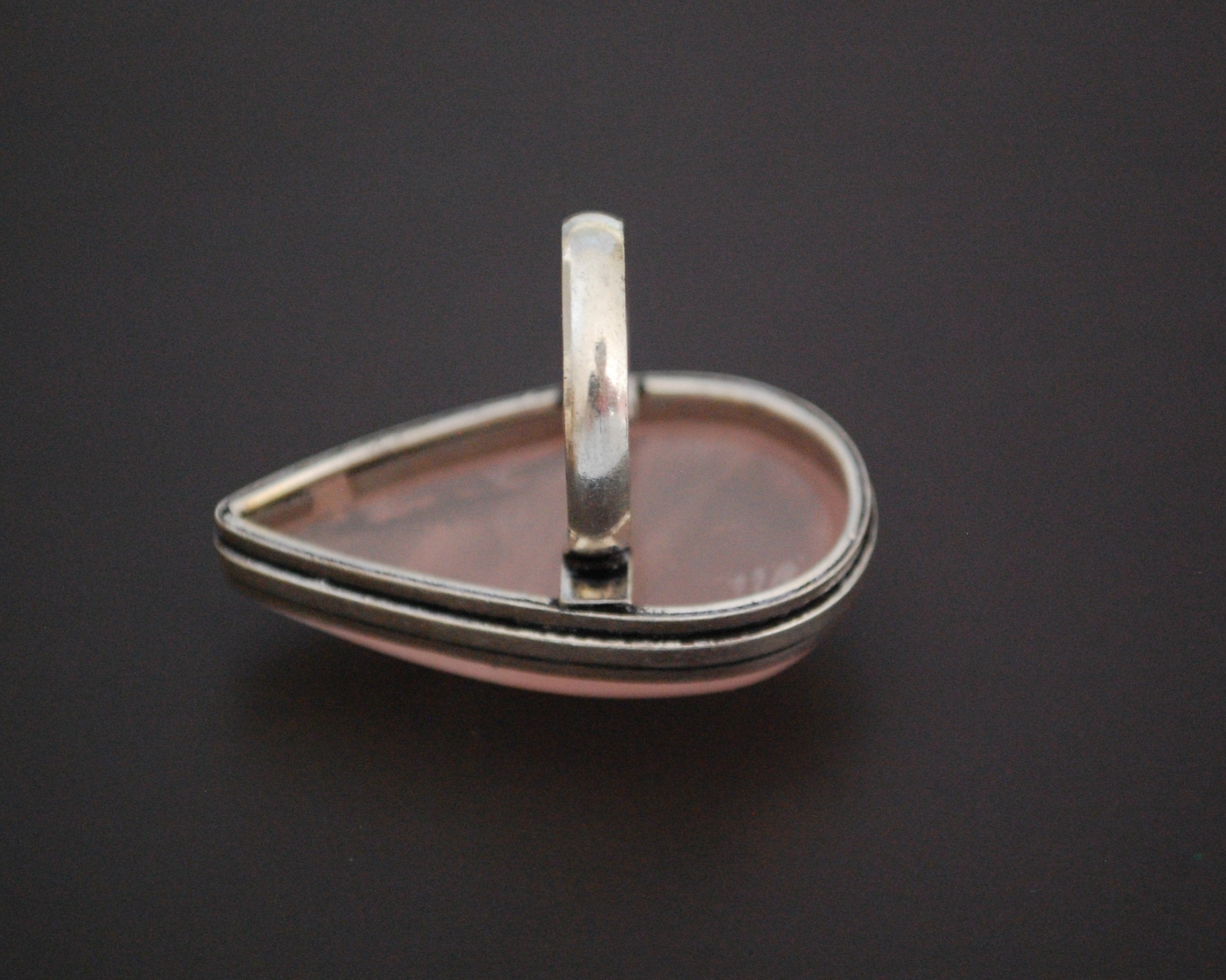 Ethnic Rose Quartz Ring - Size 7.75 / 8