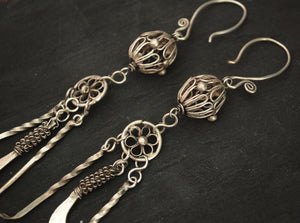Old Miao Chinese Silver Earrings