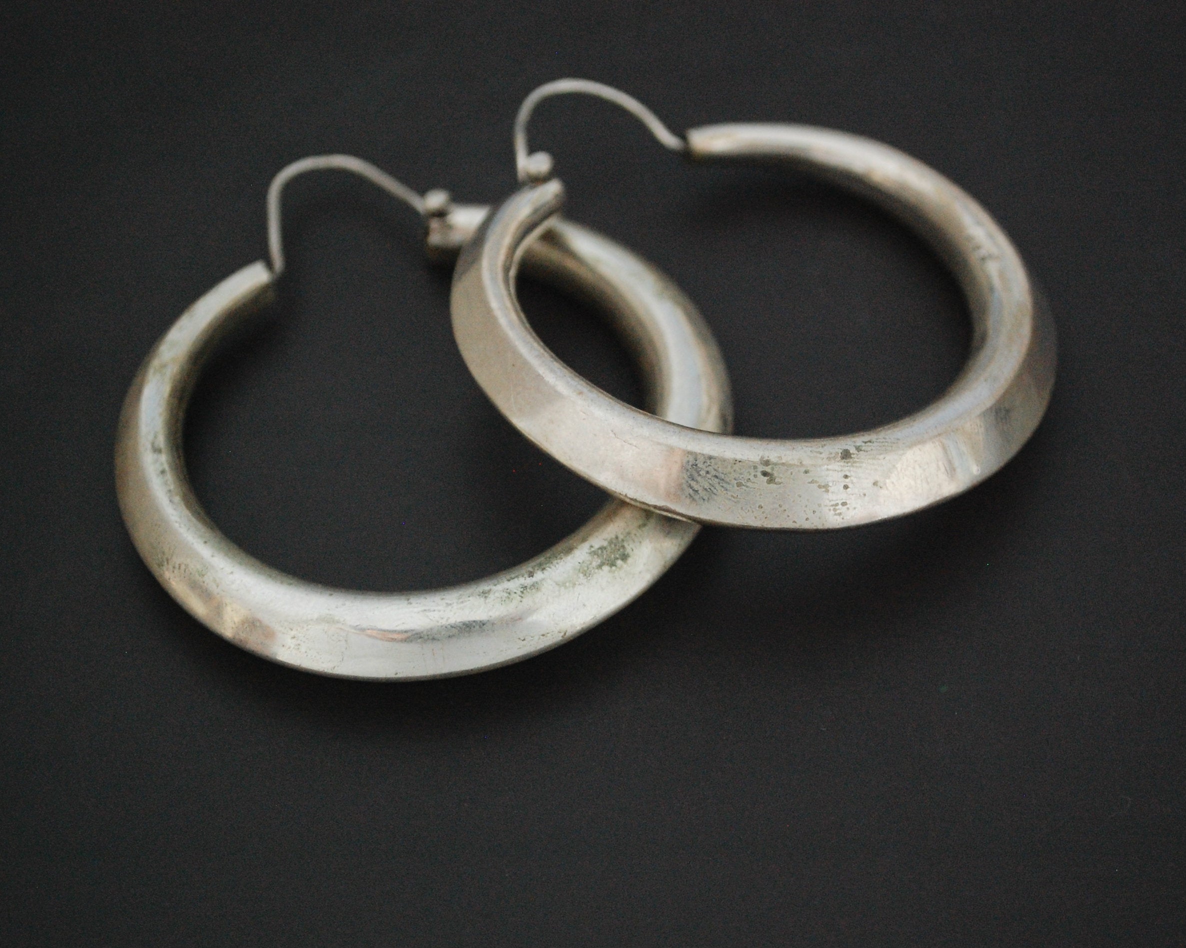 Huge Sterling Silver Hoop Earrings - XLARGE