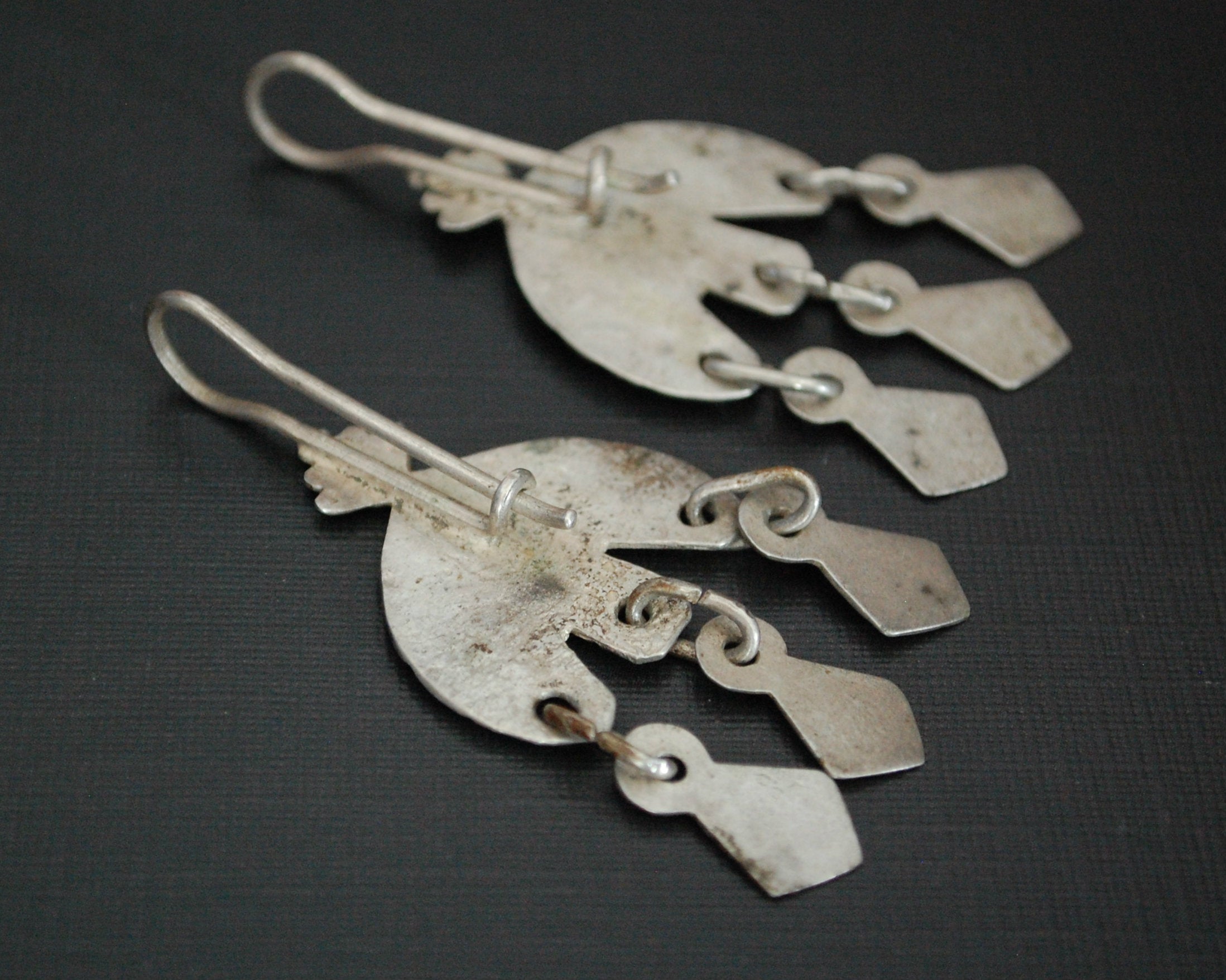 Old Moroccan Berber Earrings with Dangles