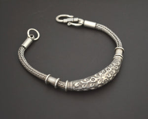 Bali Braided Snake Chain Bracelet with Silver Parts - Sterling Silver