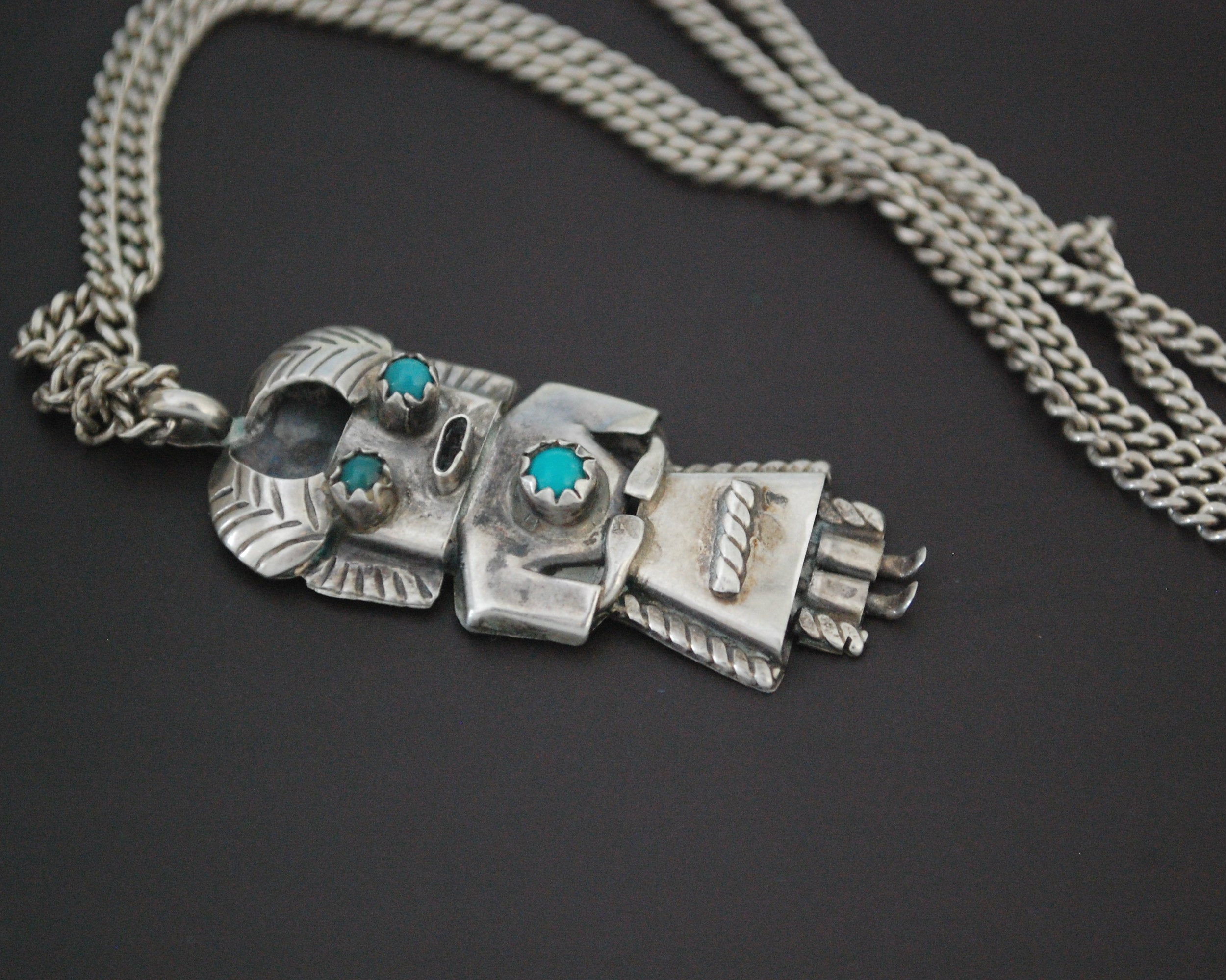 Navajo Kachina Pendant with Silver Chain