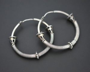 Ethnic Bali Hoop Earrings with Wire - Medium/Large