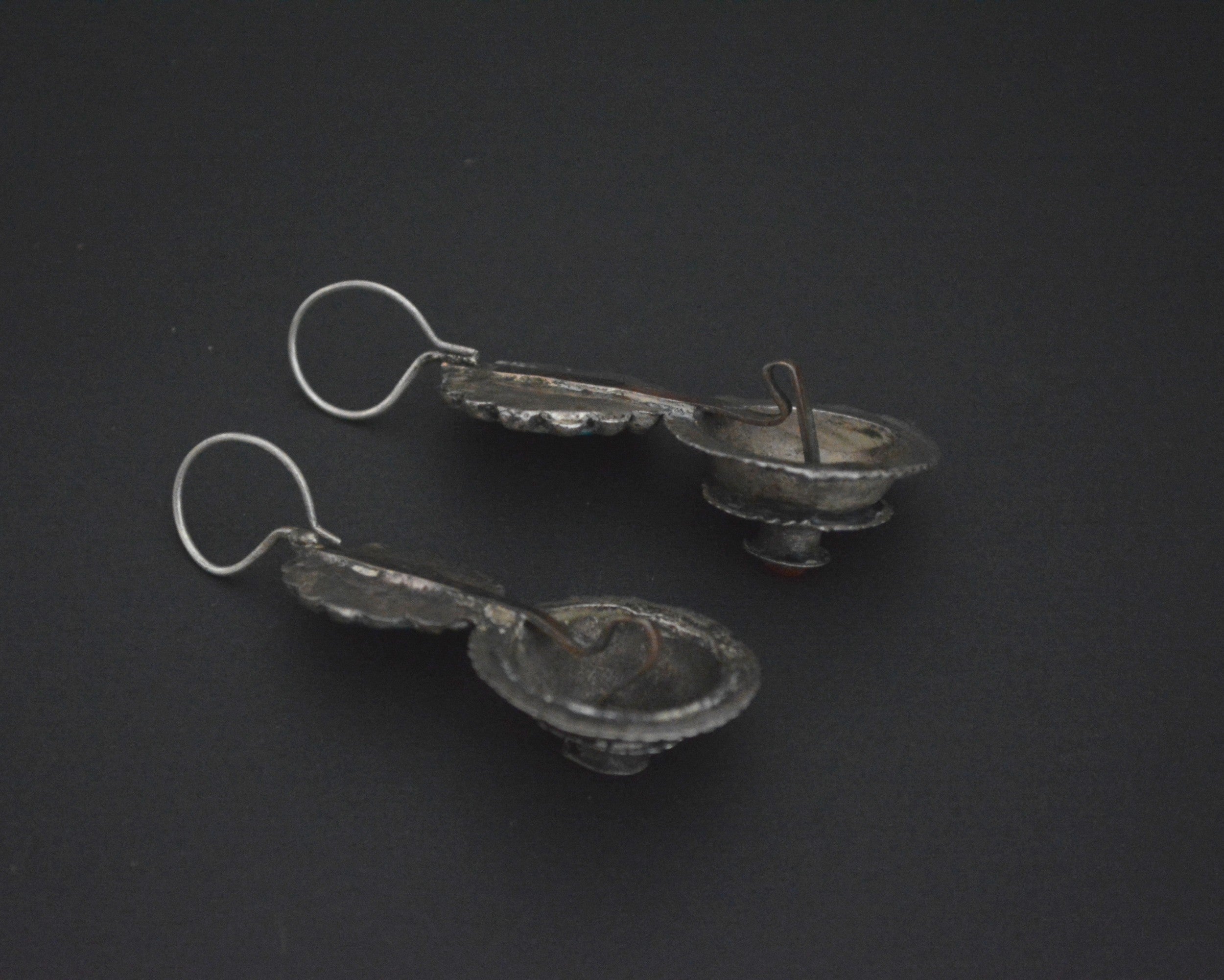 Old Rajasthani Earrings with Coral and  Turquoise